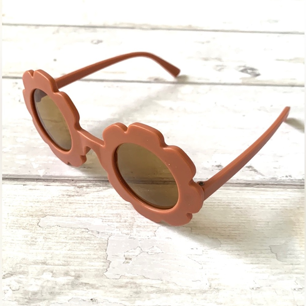 GapKids Flower Sunglasses Brown Earth Tones Gap Brand Kids Toddler Glasses NEW - Picture 2 of 3